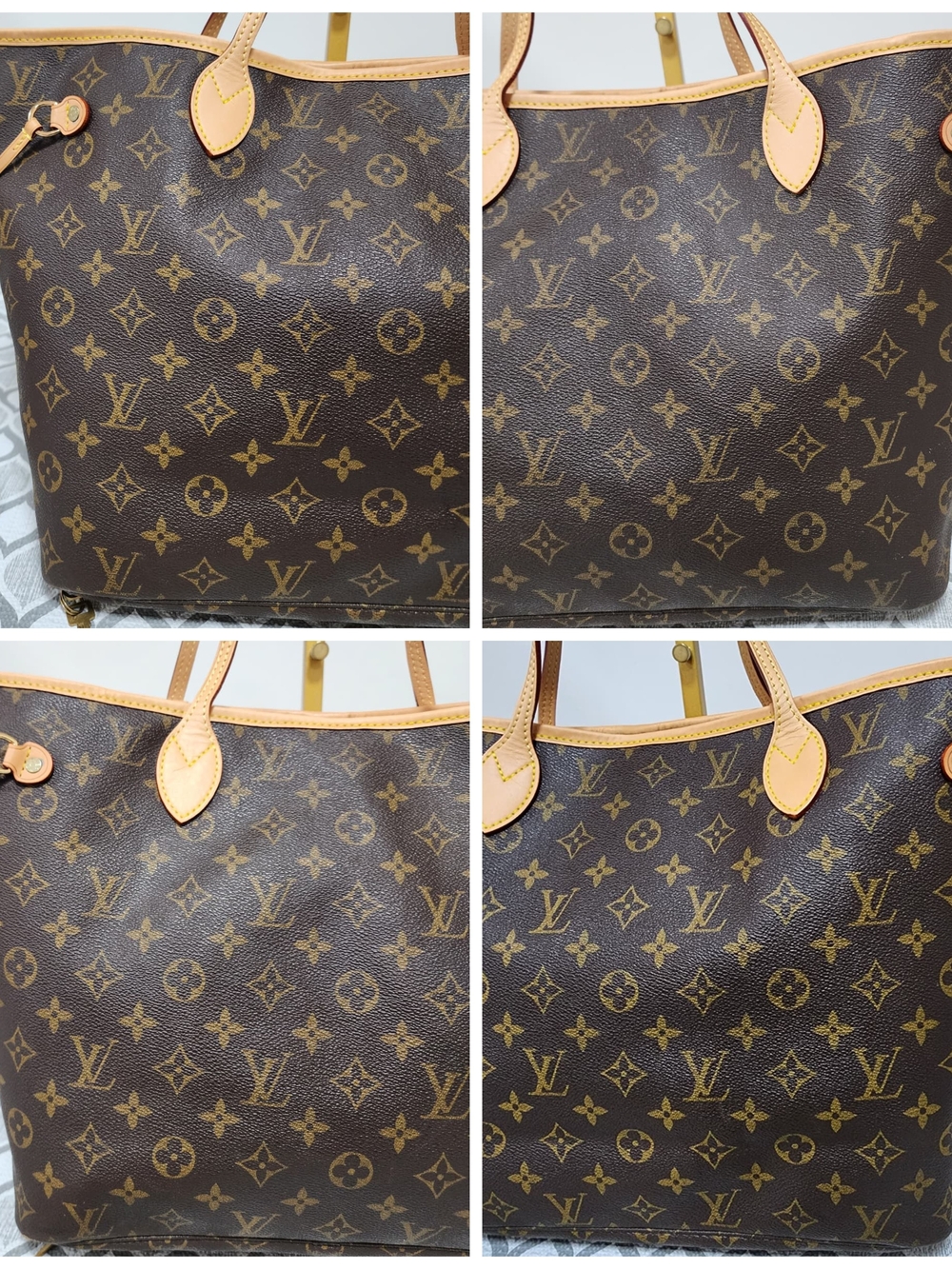 LOUIS VUITTON Monogram Canvas Neverfull MM Tote Bag Brown/Beige - Picture 8 of 16